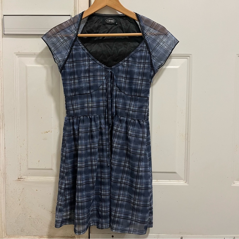 Cider Plaid Knot Front Mini Dress!